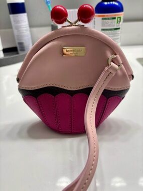 kate spade Pink & Fuchsia Cupcake Wristlet with Red Kiss-Lock